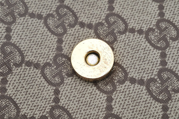 Authentic GUCCI 2Way Shoulder Clutch Bag Purse GG PVC Leather Brown 3197I