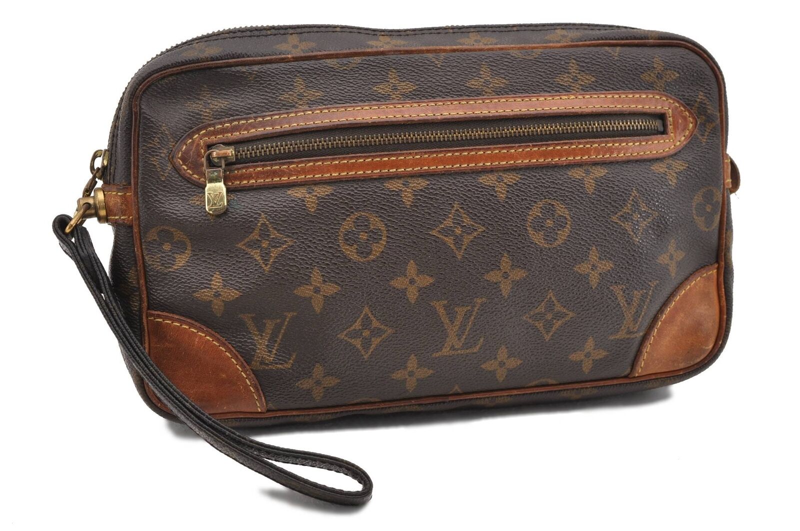 Auth Louis Vuitton Monogram Marly Dragonne GM Clutch Hand Bag M51825 LV 3198C