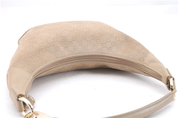 Authentic GUCCI Shoulder Hand Bag Purse Suede Leather 0014158 Beige 3198D