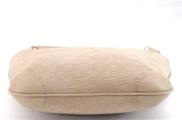 Authentic GUCCI Shoulder Hand Bag Purse Suede Leather 0014158 Beige 3198D