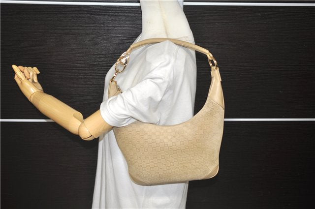 Authentic GUCCI Shoulder Hand Bag Purse Suede Leather 0014158 Beige 3198D