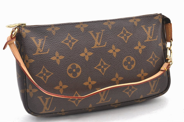 Authentic Louis Vuitton Monogram Pochette Accessoires Pouch M51980 LV 3198F