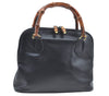 Authentic GUCCI Bamboo 2Way Shoulder Hand Bag Purse Leather Black Junk 3198G