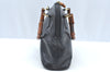 Authentic GUCCI Bamboo 2Way Shoulder Hand Bag Purse Leather Black Junk 3198G