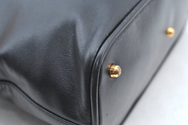 Authentic GUCCI Bamboo 2Way Shoulder Hand Bag Purse Leather Black Junk 3198G