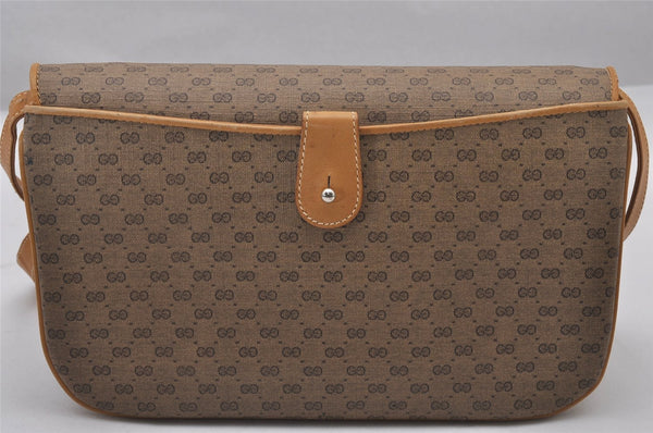 Authentic GUCCI Micro GG PVC Leather Shoulder Cross Body Bag Brown Junk 3198I