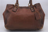 Authentic PRADA Deer Skin Leather Shoulder Tote Bag Brown 3199D