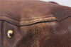 Authentic PRADA Deer Skin Leather Shoulder Tote Bag Brown 3199D