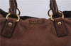 Authentic PRADA Deer Skin Leather Shoulder Tote Bag Brown 3199D