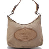 Authentic PRADA Nylon Enamel Logo Shoulder Bag Beige 3200D