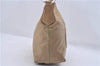 Authentic PRADA Nylon Enamel Logo Shoulder Bag Beige 3200D