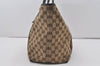 Authentic GUCCI Web Sherry Line Tote Bag GG Canvas Leather 139260 Brown 3200I