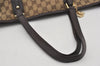 Authentic GUCCI Web Sherry Line Tote Bag GG Canvas Leather 139260 Brown 3200I