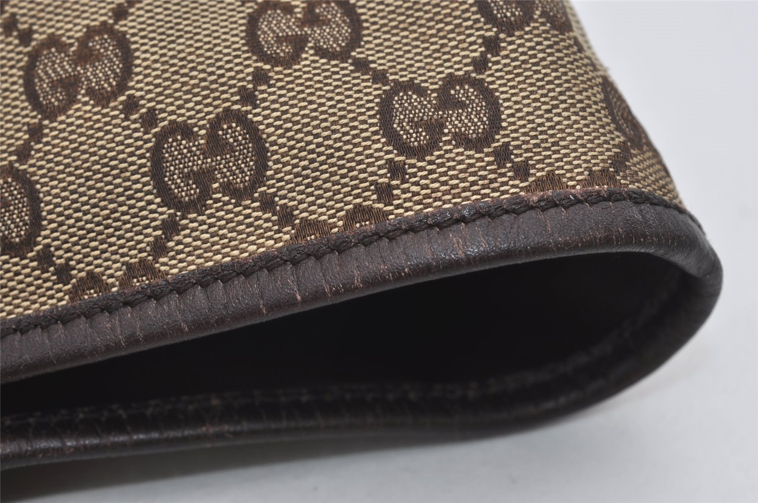 Authentic GUCCI Web Sherry Line Tote Bag GG Canvas Leather 139260 Brown 3200I