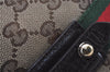 Authentic GUCCI Web Sherry Line Tote Bag GG Canvas Leather 139260 Brown 3200I