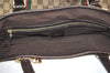 Authentic GUCCI Web Sherry Line Tote Bag GG Canvas Leather 139260 Brown 3200I