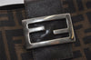 Authentic FENDI Zucca Vintage Shoulder Tote Bag Canvas Leather Brown Black 3201I