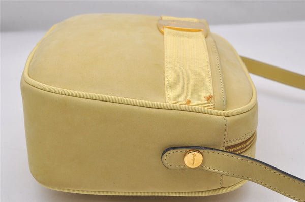 Authentic Salvatore Ferragamo Vara Shoulder Cross Bag Suede Leather Yellow 3204I