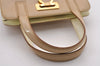 Authentic Salvatore Ferragamo Gancini Leather 2Way Shoulder Hand Bag Beige 3205I