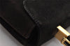 Authentic Salvatore Ferragamo Gancini Suede Leather 2Way Hand Bag Black 3206I