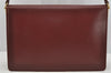 Authentic Cartier Must de Cartier Leather Shoulder Cross Bag Bordeaux Red 3207I