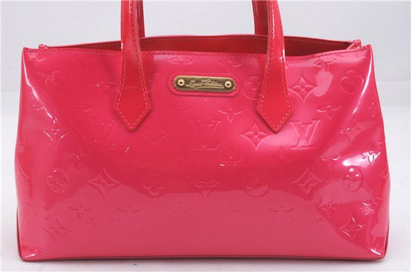 Authentic Louis Vuitton Vernis Wilshire PM Hand Bag Red Pink Bi-Color LV 3208D