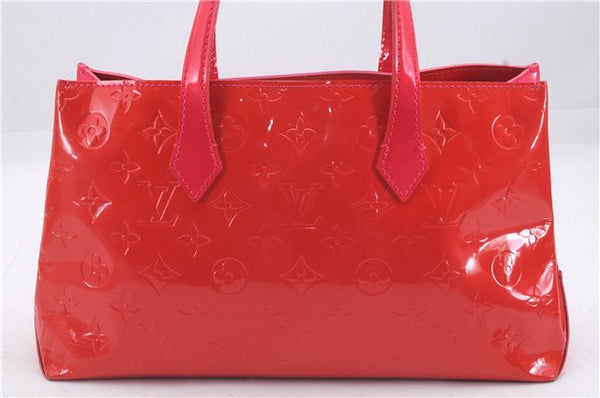 Authentic Louis Vuitton Vernis Wilshire PM Hand Bag Red Pink Bi-Color LV 3208D