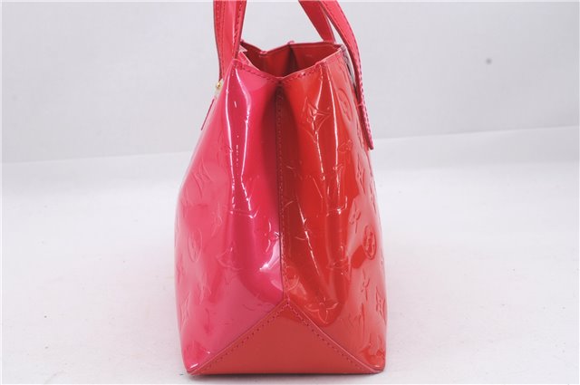 Authentic Louis Vuitton Vernis Wilshire PM Hand Bag Red Pink Bi-Color LV 3208D