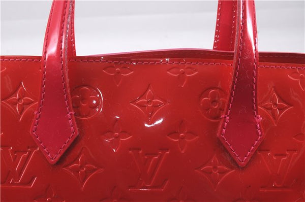 Authentic Louis Vuitton Vernis Wilshire PM Hand Bag Red Pink Bi-Color LV 3208D