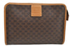 Authentic CELINE Macadam Blason Pattern Clutch Hand Bag PVC Leather Brown 3208I