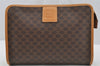 Authentic CELINE Macadam Blason Pattern Clutch Hand Bag PVC Leather Brown 3208I