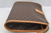 Authentic CELINE Macadam Blason Pattern Clutch Hand Bag PVC Leather Brown 3208I