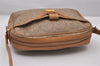 Authentic CELINE C Macadam Carriage Shoulder Cross Bag PVC Leather Beige 3209I