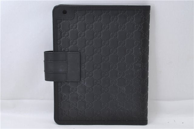 Authentic GUCCI Guccissima Leather IPad Tablet Case 283782 Black 3210D