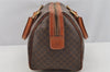 Authentic CELINE Macadam Blason Hand Boston Bag PVC Leather Brown Junk 3210I