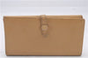 Authentic CHANEL Calf Skin CoCo Button Long Wallet Purse Beige 3211D