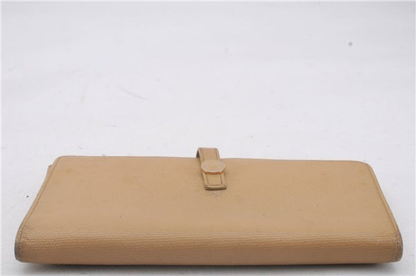 Authentic CHANEL Calf Skin CoCo Button Long Wallet Purse Beige 3211D