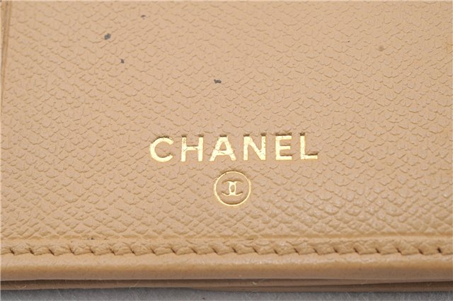 Authentic CHANEL Calf Skin CoCo Button Long Wallet Purse Beige 3211D