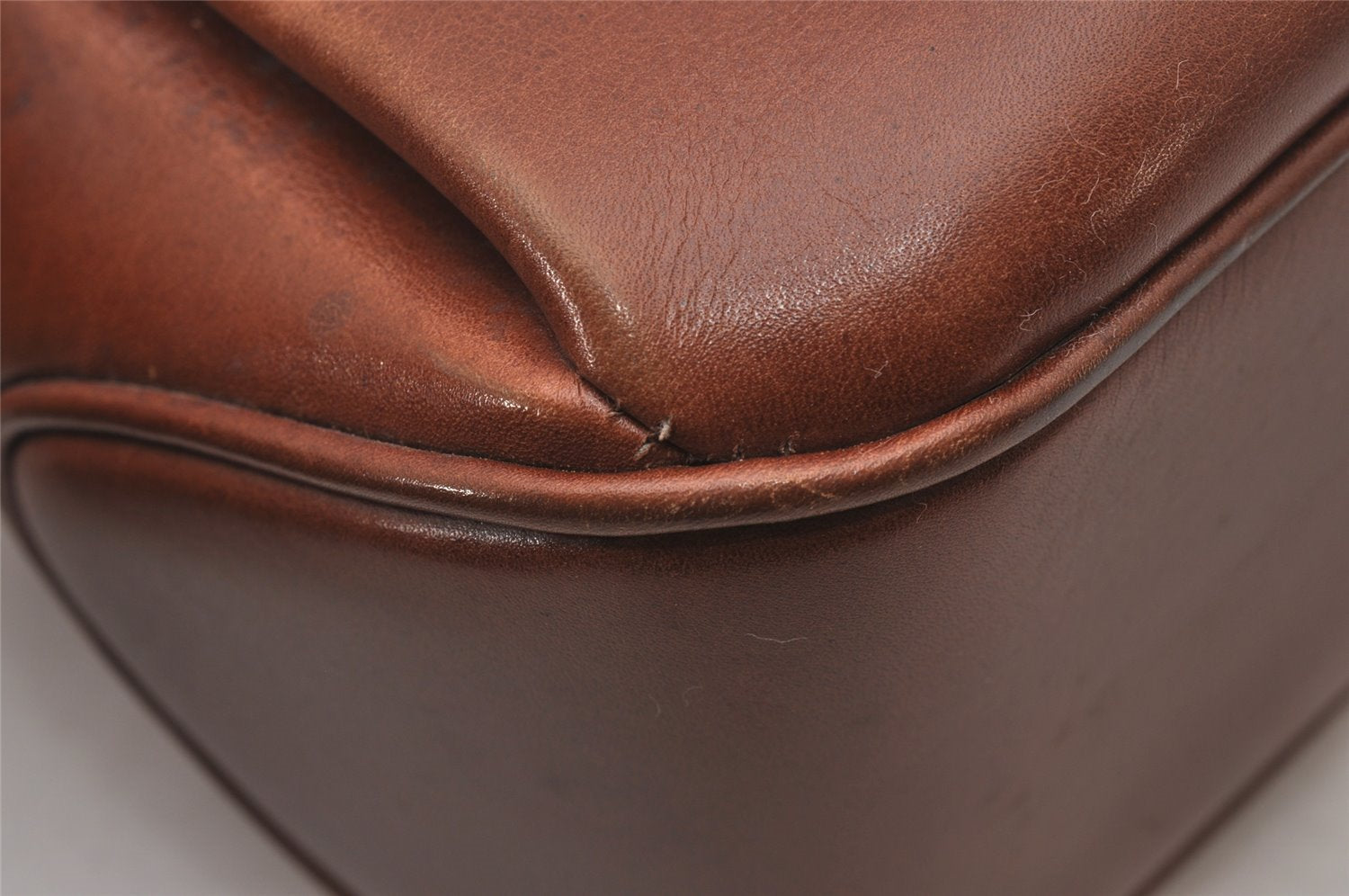 Authentic GUCCI Vintage Shoulder Cross Body Bag Purse Leather Brown 3212I