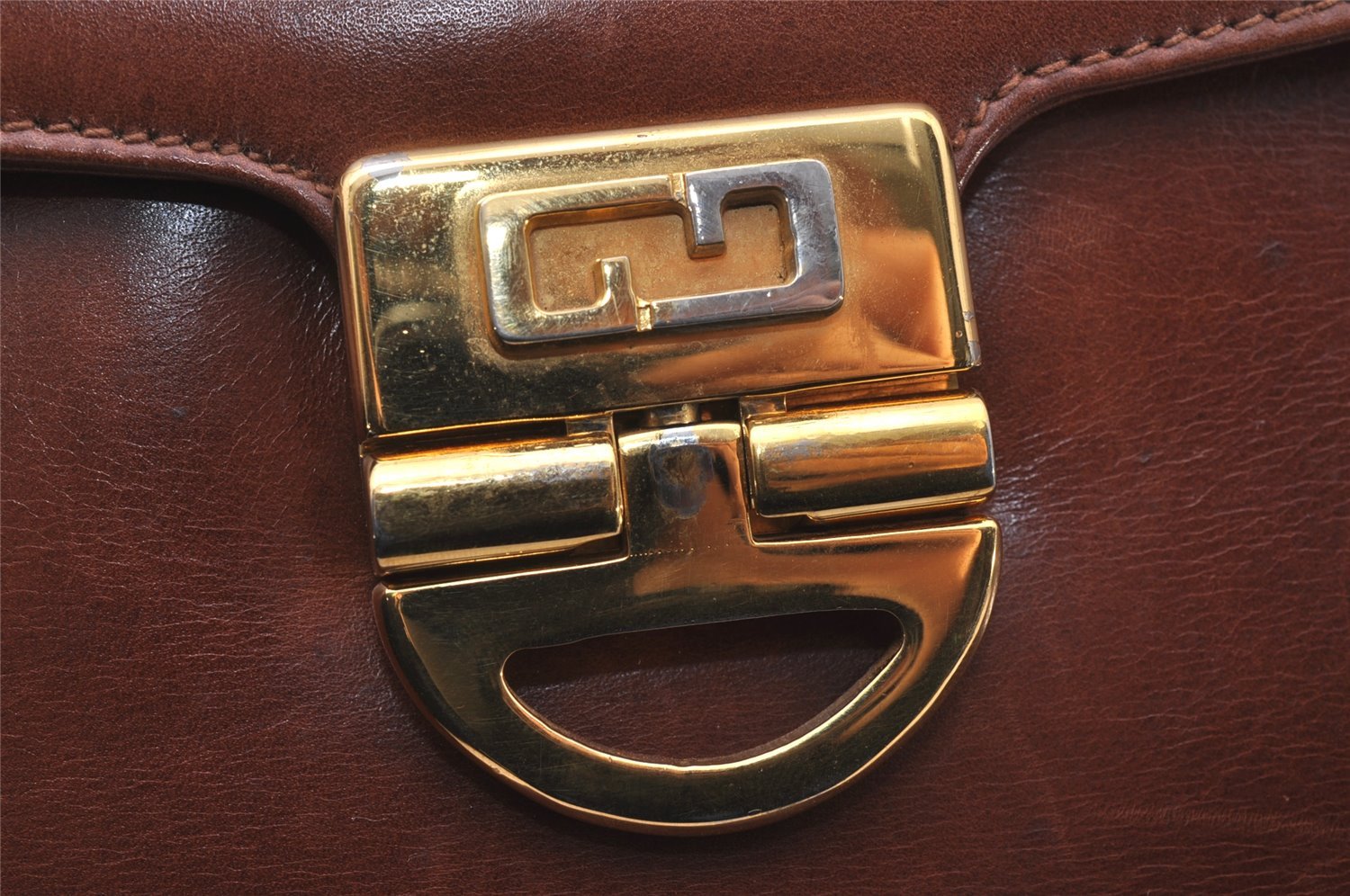 Authentic GUCCI Vintage Shoulder Cross Body Bag Purse Leather Brown 3212I