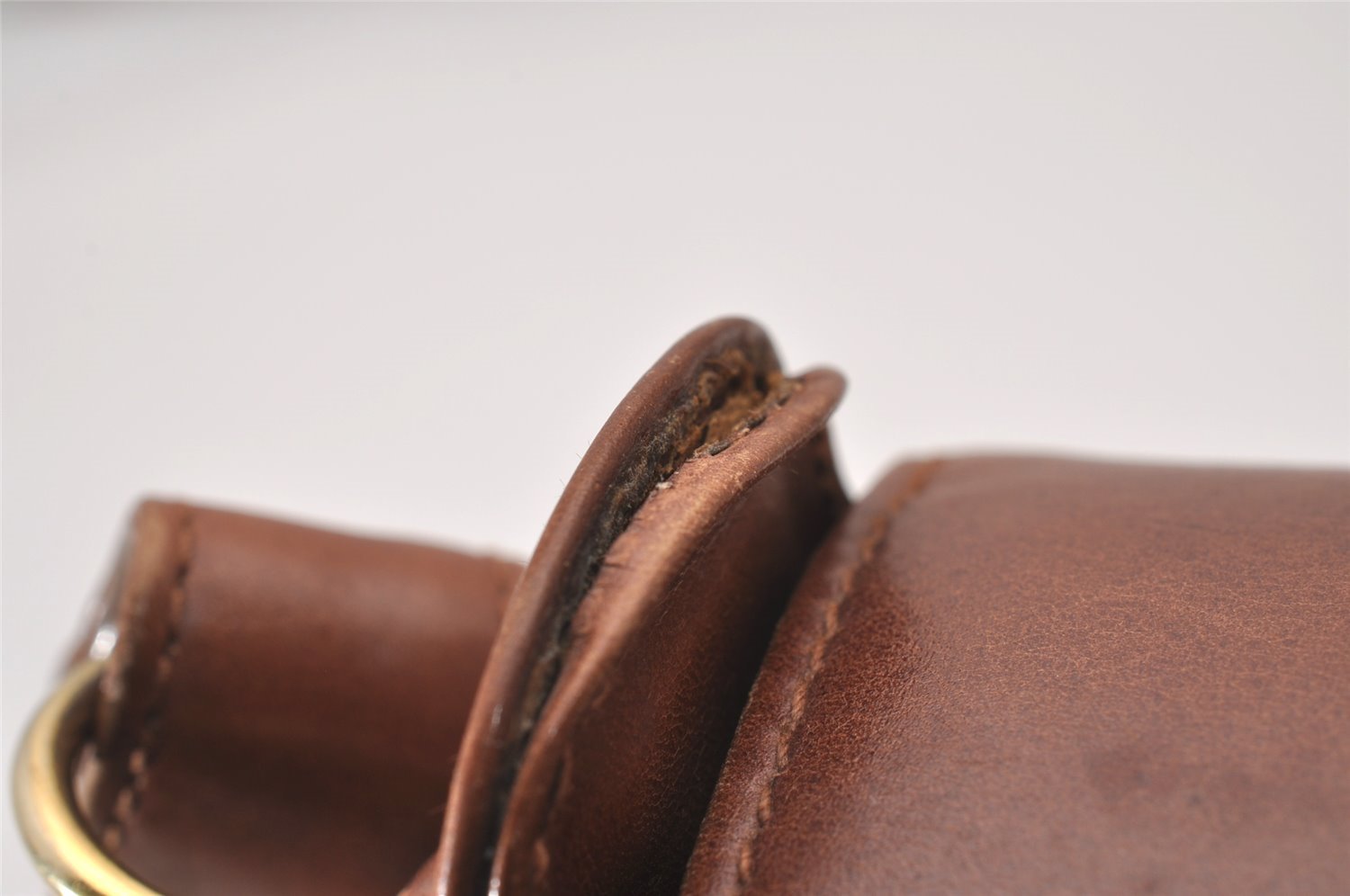 Authentic GUCCI Vintage Shoulder Cross Body Bag Purse Leather Brown 3212I