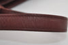 Authentic Cartier Must de Cartier Clutch Hand Bag Leather Bordeaux Red 3213I