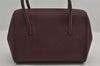 Authentic Cartier Must de Cartier Hand Boston Bag Leather Bordeaux Red 3214I