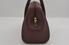 Authentic Cartier Must de Cartier Hand Boston Bag Leather Bordeaux Red 3214I