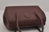 Authentic Cartier Must de Cartier Hand Boston Bag Leather Bordeaux Red 3214I