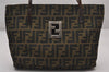 Authentic FENDI Zucca Shoulder Tote Bag Nylon Leather Purse Brown 3215I