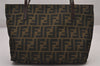 Authentic FENDI Zucca Shoulder Tote Bag Nylon Leather Purse Brown 3215I
