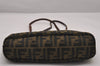 Authentic FENDI Zucca Shoulder Tote Bag Nylon Leather Purse Brown 3215I