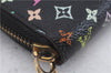 Auth Louis Vuitton Monogram Multicolor Zippy Wallet Purse Black M60243 Box 3217D