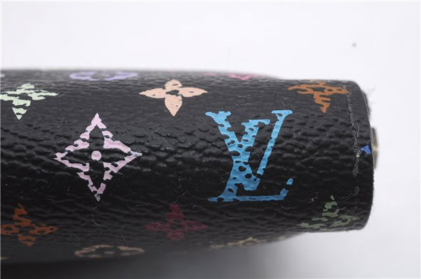 Auth Louis Vuitton Monogram Multicolor Zippy Wallet Purse Black M60243 Box 3217D